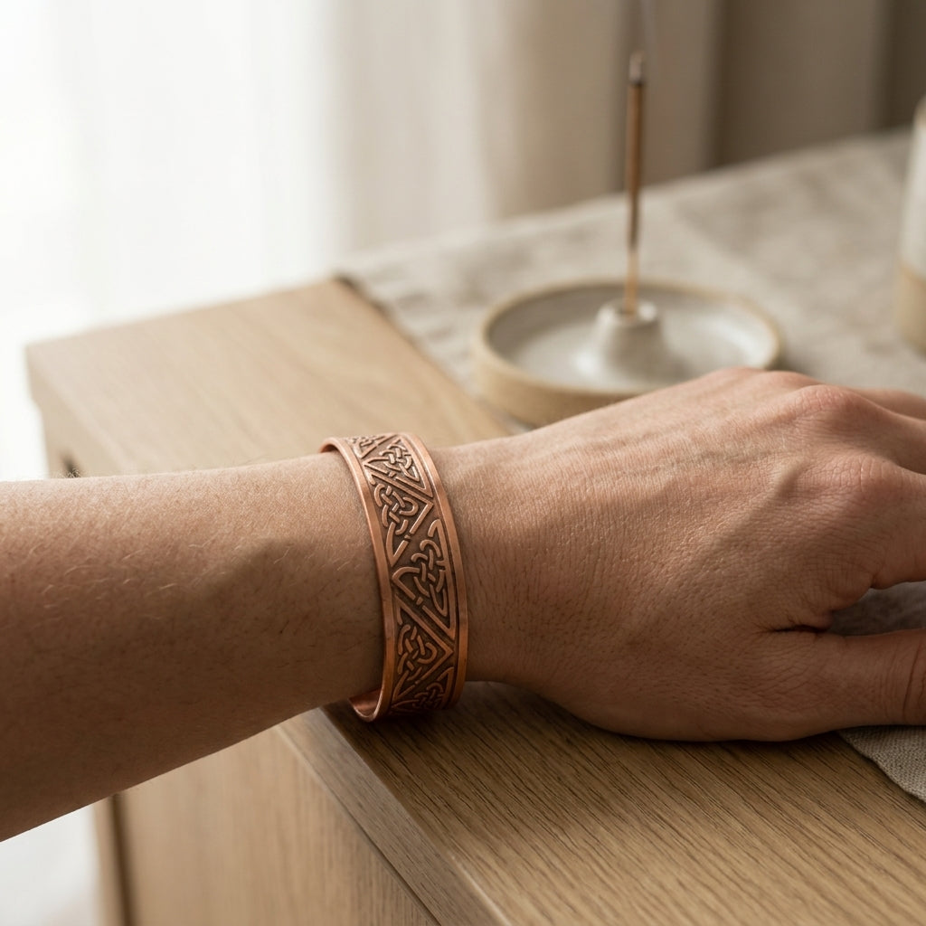 Handcrafted Solid Pure Copper Open Cuff Bracelet