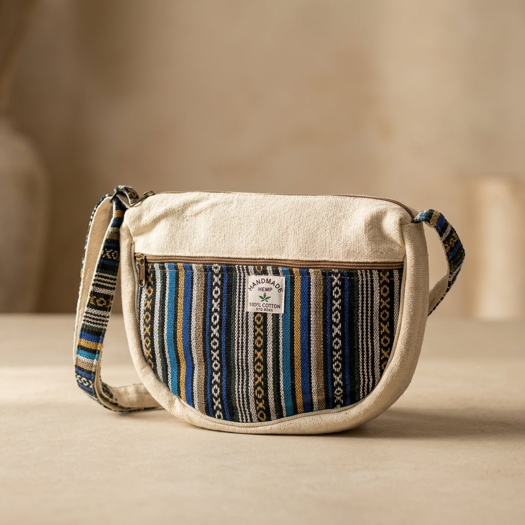 Handmade Hemp Crossbody Sling Bag – Everyday Artisan Shoulder Bag