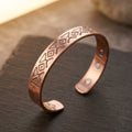 Tribal Pattern Copper Bracelet with Magnets | Vintage Style Copper Jewelry