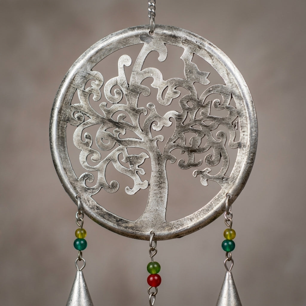 Tree of Life Wall Hanging with Chime & Beads | Spiritual & Nature Decor